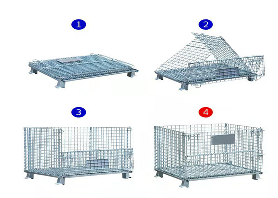Mobiele Stapelaar 5mm Vouwbare Draad Mesh Cage With Roller Butterfly