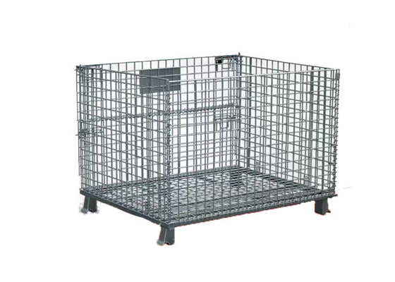 Druk Sorterend Pakhuis 6.4mm Vouwbare Draad Mesh Cage Turnover Iron Frame uit